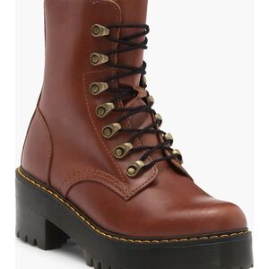 Brown Leather Lace-Up Boots Dr. Martens